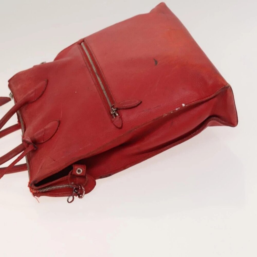 LOUIS VUITTON Hand Bag 2way 2014Stainless Steel Red LV Auth 126285 - Picture 4 of 16